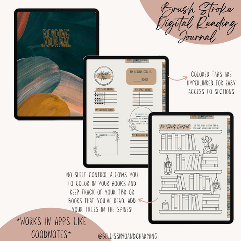 Brush Stroke Digital Reading Journal