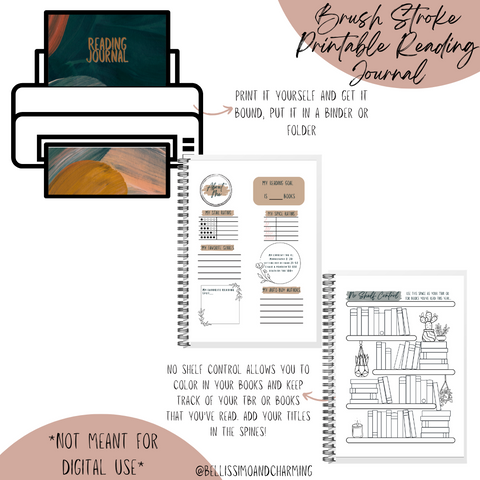 Brush Stroke Printable Reading Journal