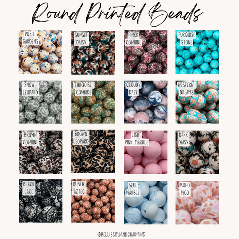 Round Printed Beads