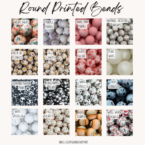 Round Printed Beads