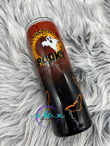 Spooky Vibes Glittered Tumbler