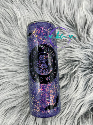 Not Your Basic Witch Glitter Tumbler