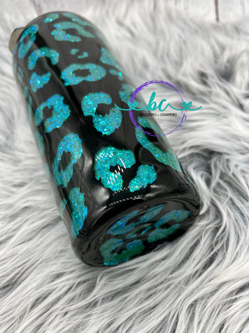 Teal Leopard Tumbler